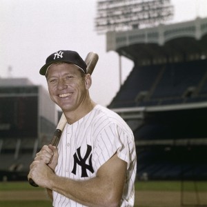 Mickey Mantle poses for a portrait at Yankee Stadium in 1960